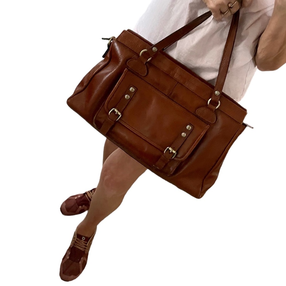 Patricia Nash Large Carmel Leather Cannes Satchel